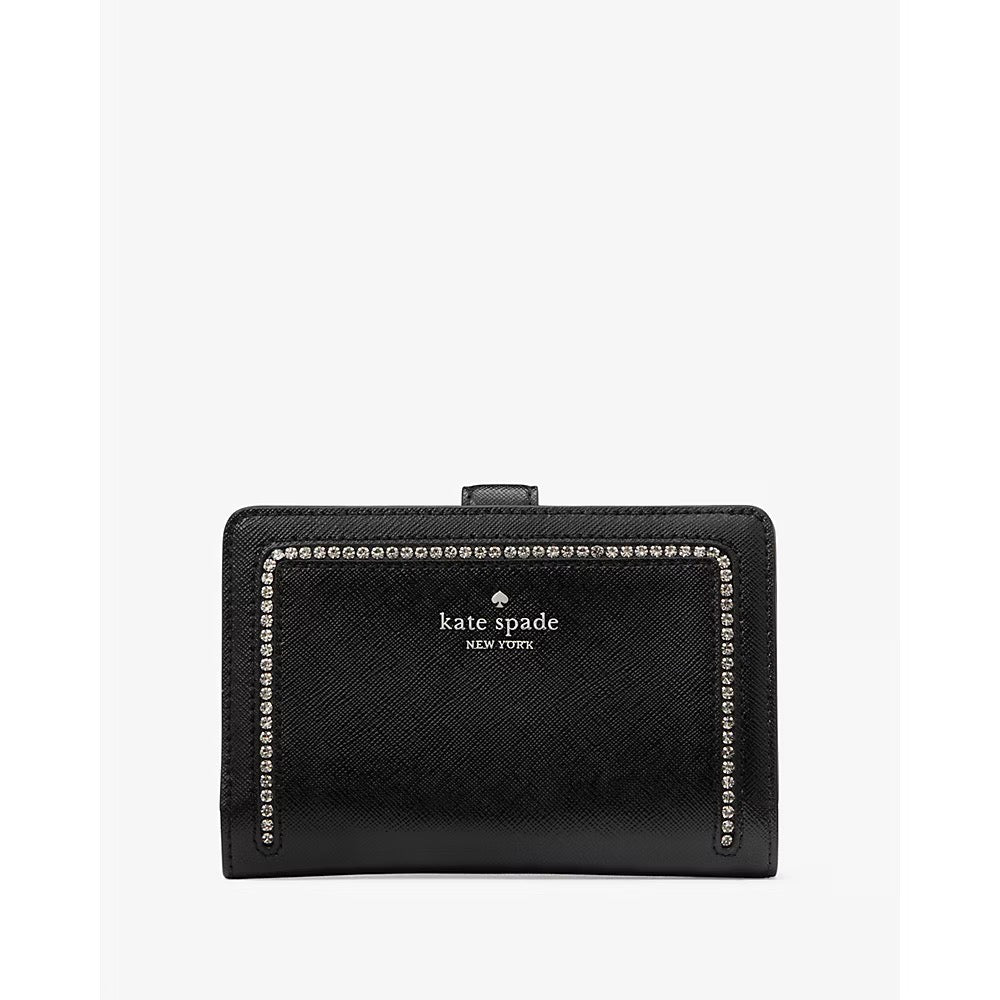 Kate Spade Madison Medium Compact Bifold Wallet in Black Multi (KJ952)