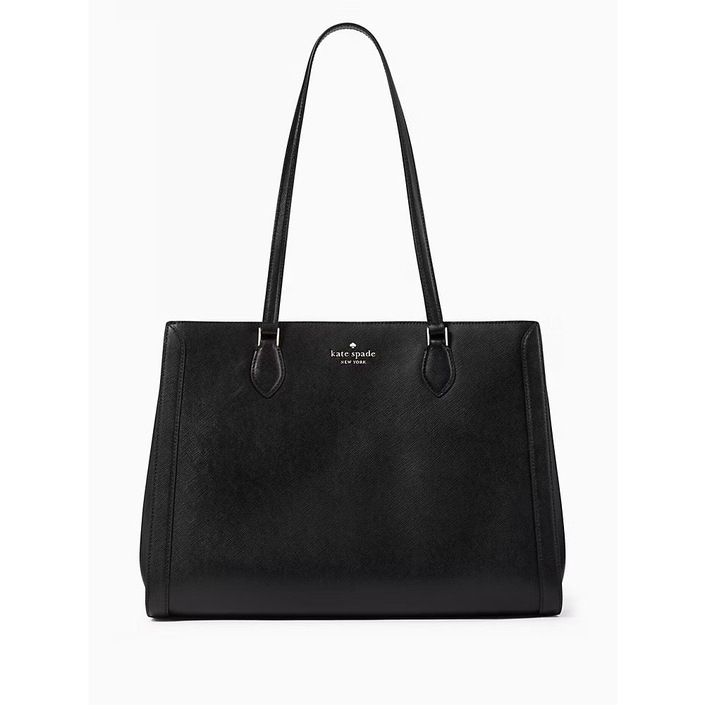 Kate Spade Madison Saffiano East West Leather Laptop Tote in Black (KC434)