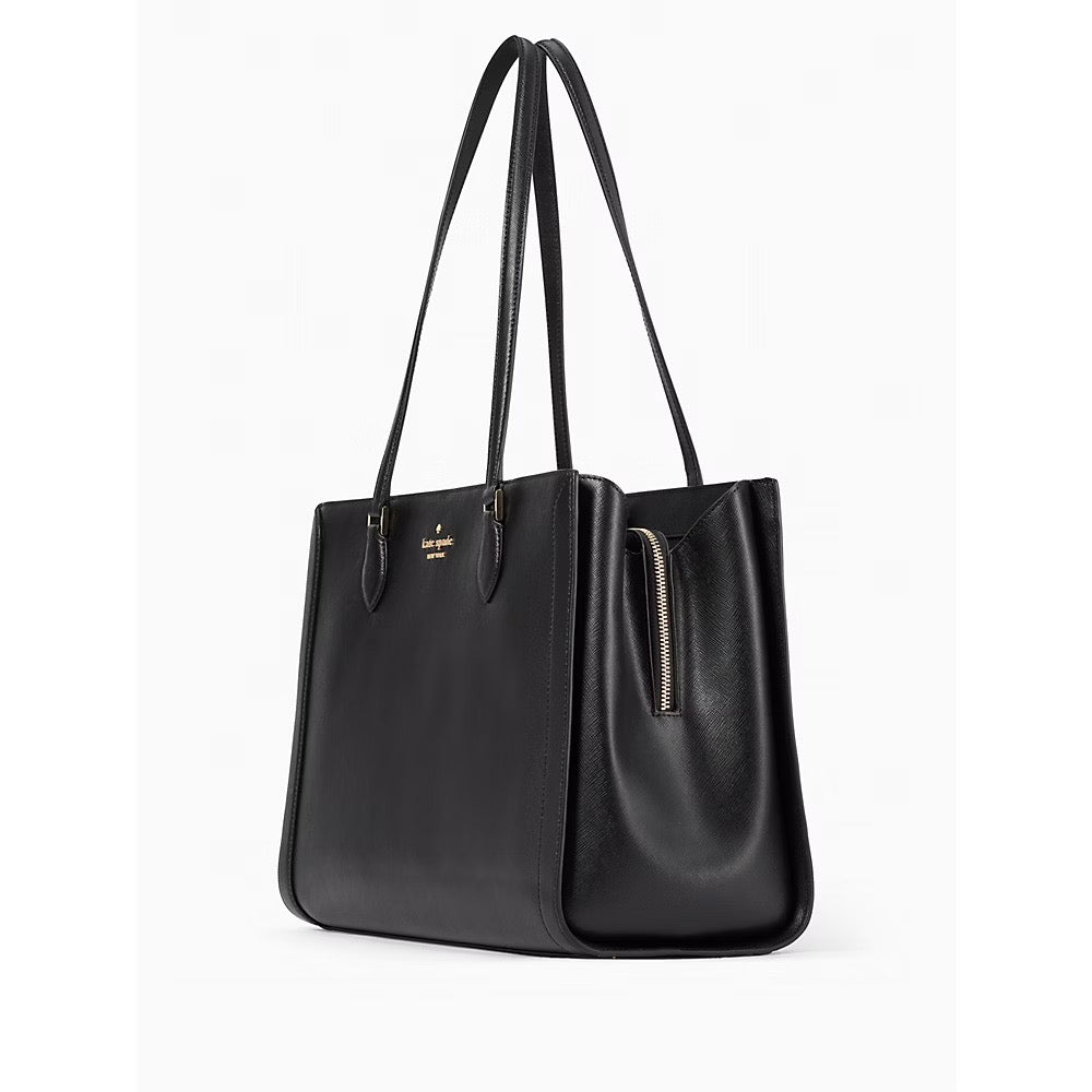 Kate Spade Madison Saffiano East West Leather Laptop Tote in Black (KC434)