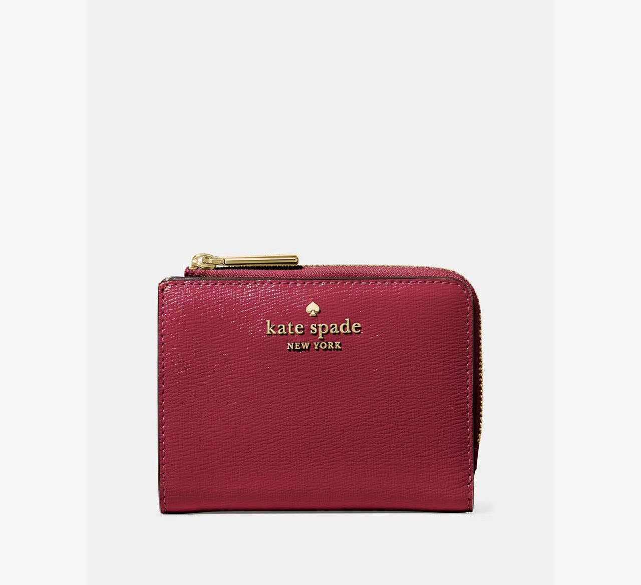 [READY STOCK MY] Kate Spade Madison Small L-Zip Wallet in Red Jam (KN226)