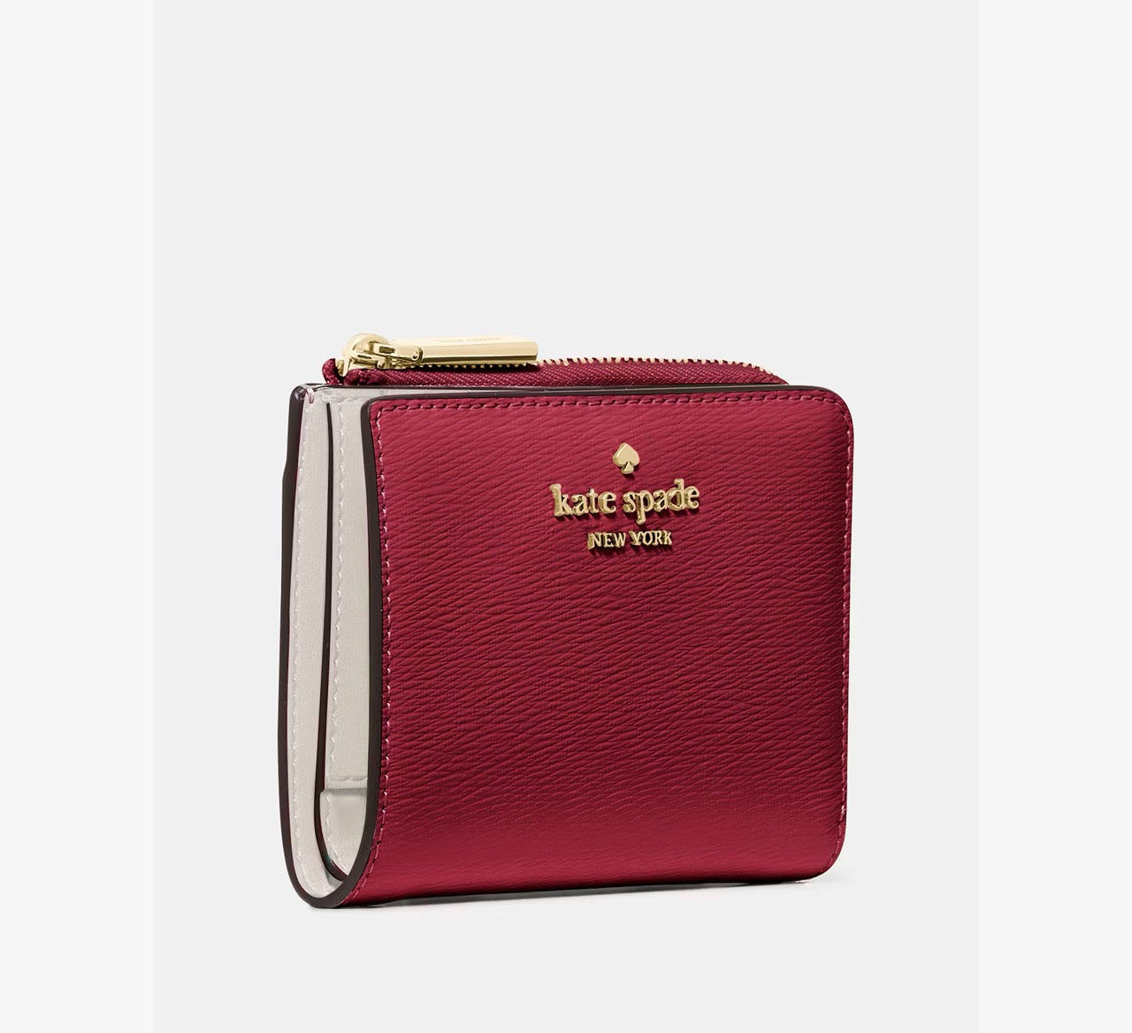 [READY STOCK MY] Kate Spade Madison Small L-Zip Wallet in Red Jam (KN226)