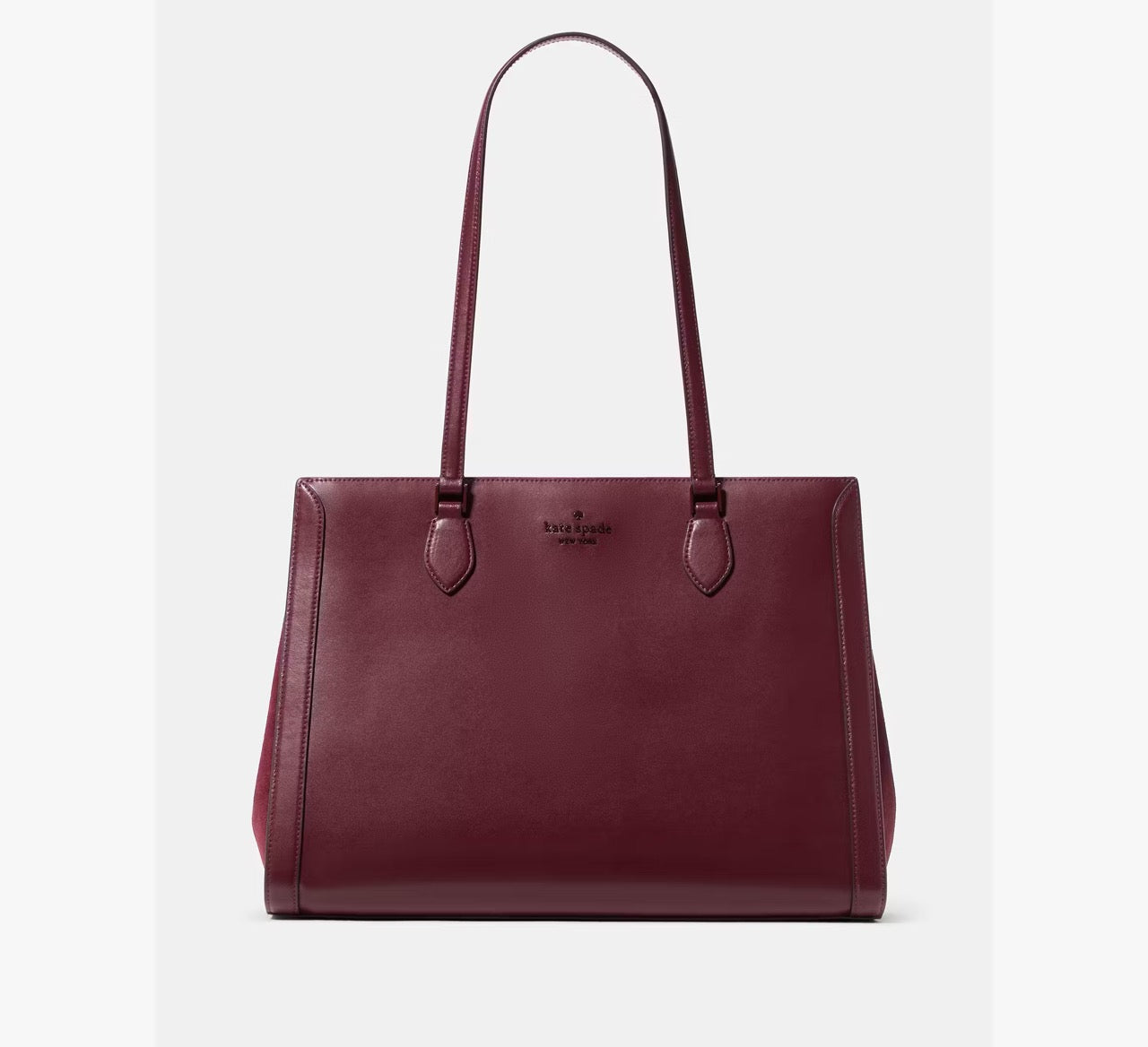 [READY STOCK MY] Kate Spade Madison Suede Large Laptop Tote in Dark Merlot (KM661)