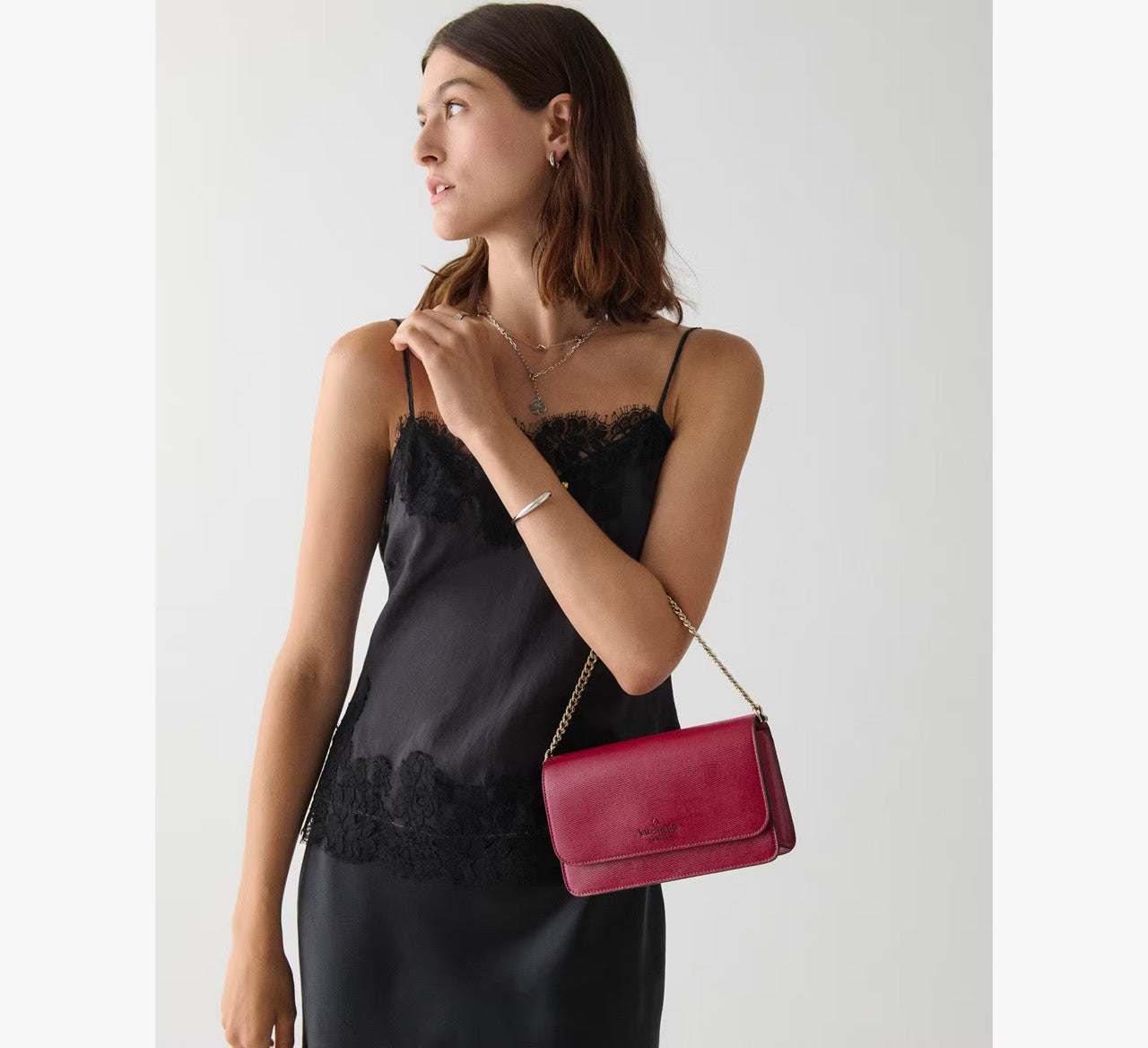 [READY STOCK MY] Kate Spade Madison Willow Mini Flap Crossbody in Red Jam (KN224)