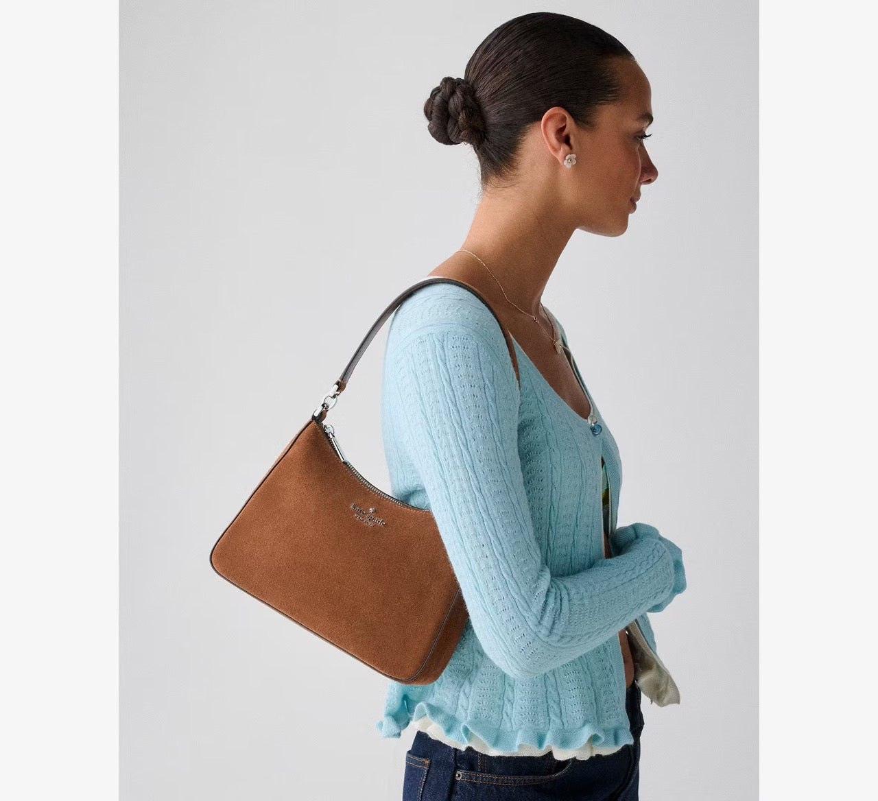 [INCOMING ETA 30 DAYS] Kate Spade Margot Suede Shoulder Bag in Warm Gingerbread (KP044)