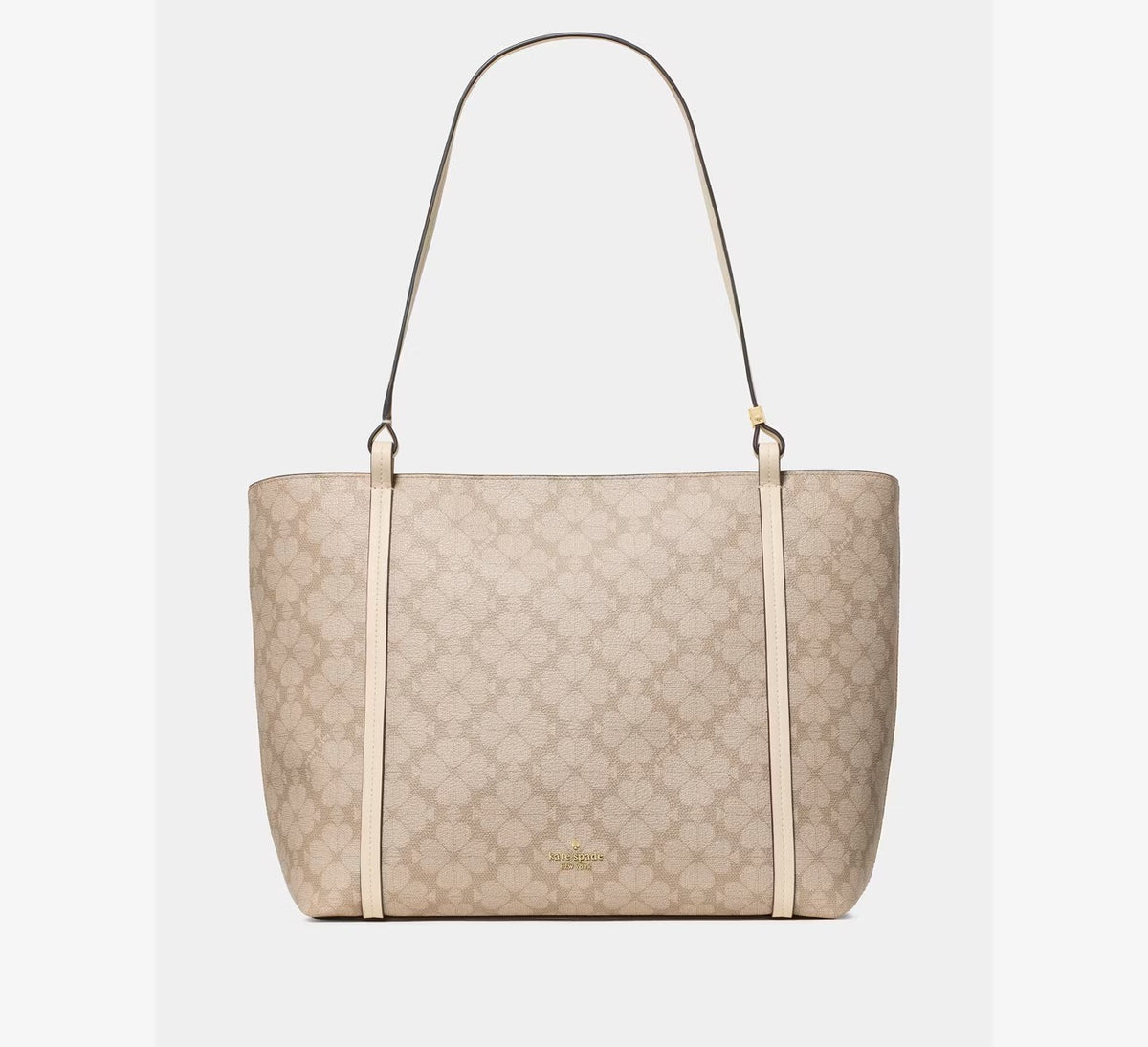 [WEB EXCLUSIVE][READY STOCK MY] Kate Spade Marlowe Spade Flower Coated Canvas Tote Bag in Dark Beige Moon Dust (KP265)