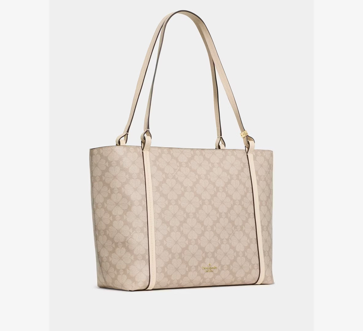 [WEB EXCLUSIVE][READY STOCK MY] Kate Spade Marlowe Spade Flower Coated Canvas Tote Bag in Dark Beige Moon Dust (KP265)