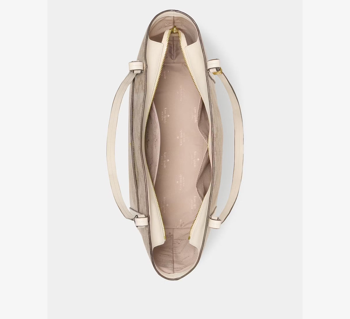 [WEB EXCLUSIVE][READY STOCK MY] Kate Spade Marlowe Spade Flower Coated Canvas Tote Bag in Dark Beige Moon Dust (KP265)