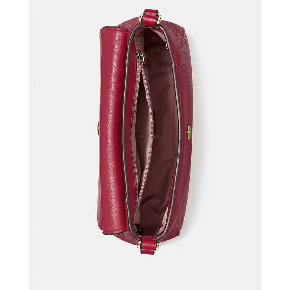 [READY STOCK MY] Kate Spade Monica Mini Flap Crossbody Bag in Red Jam (KF364)