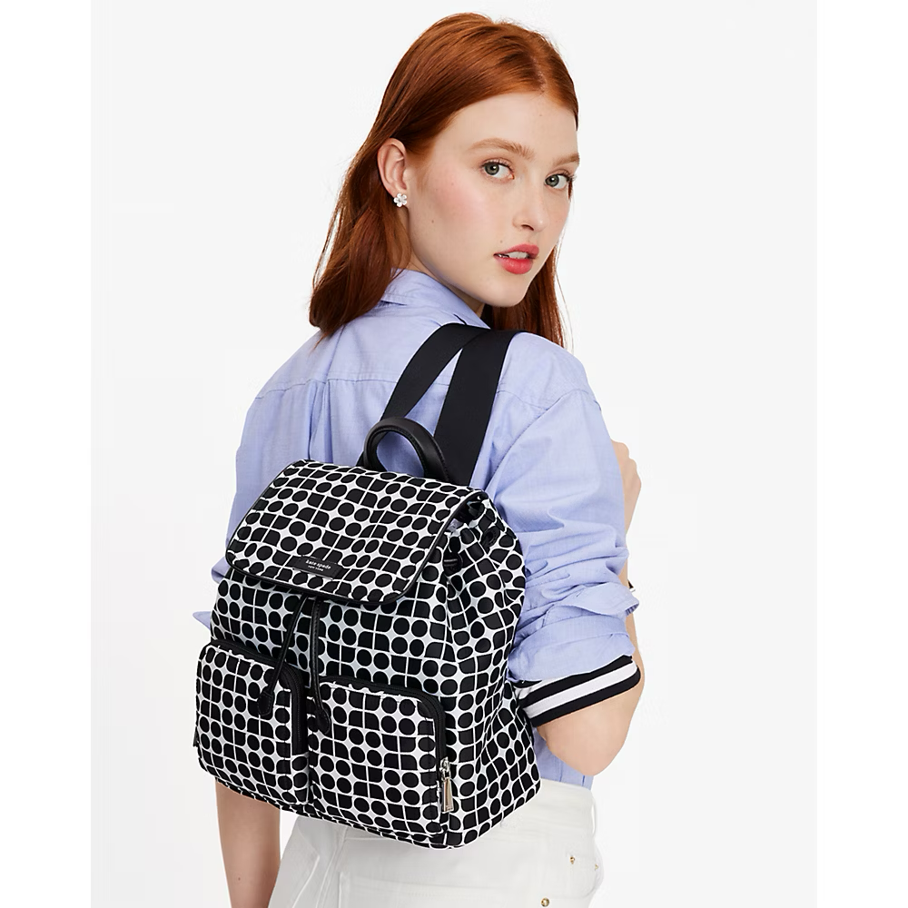 [INCOMING ETA 30 DAYS] Kate Spade Noel Jacquard Backpack in Black Multi (KG241)