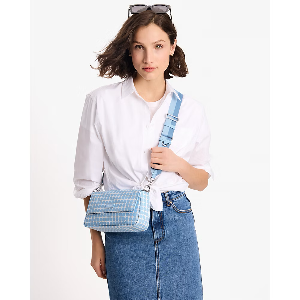 [INCOMING ETA 30 DAYS] Kate Spade Noel Jacquard Convertible Crossbody in Astral Blu (KF864)