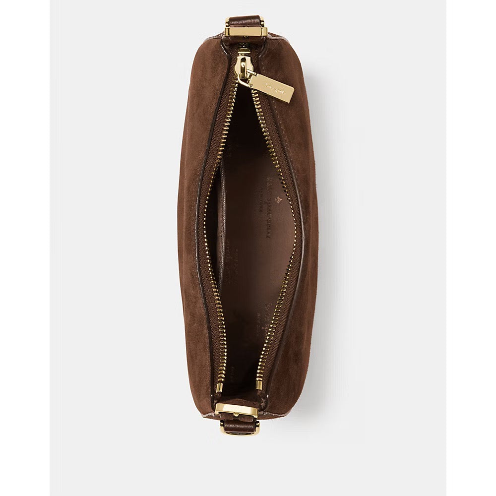 [INCOMING ETA 30 DAYS] Kate Spade Nova Suede Small Crescent Shoulder Bag in Hot Fudge (KM693)