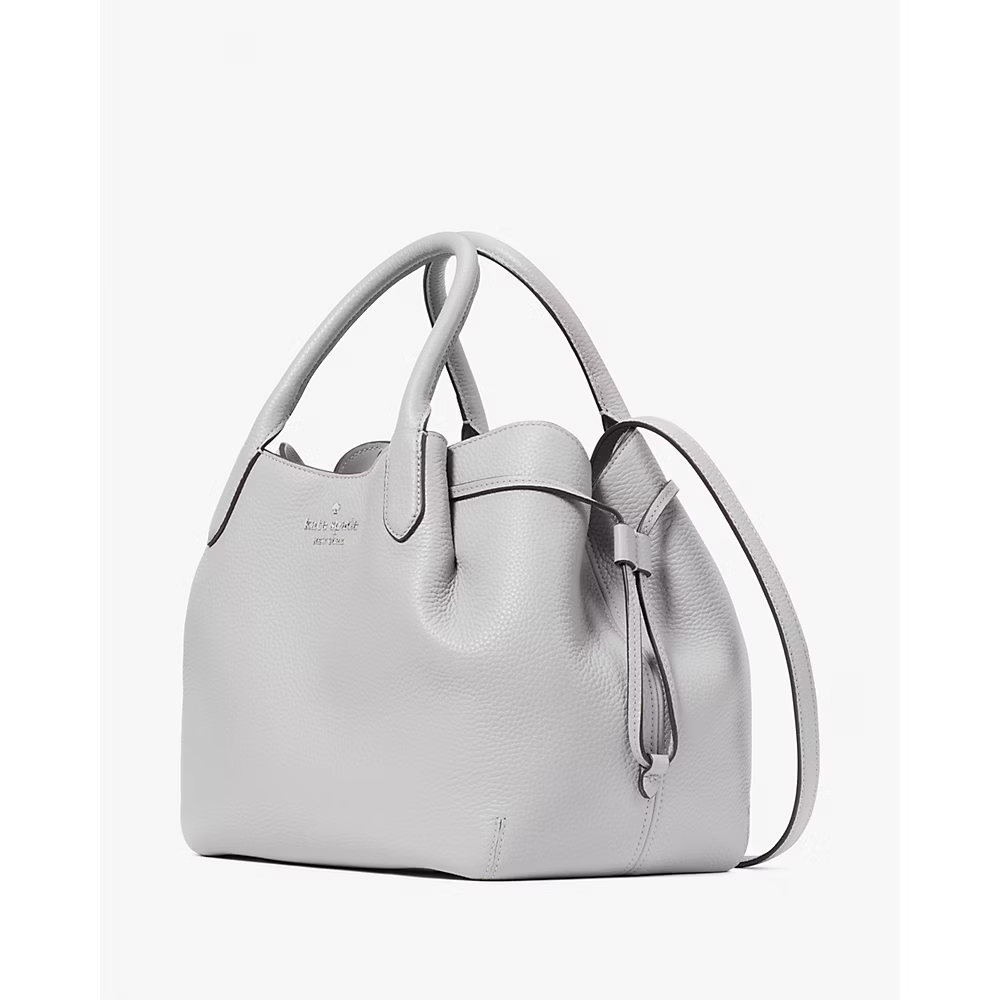 Kate Spade Pebbled Leather Dumpling Large Satchel in Mountain Grey (K8134)