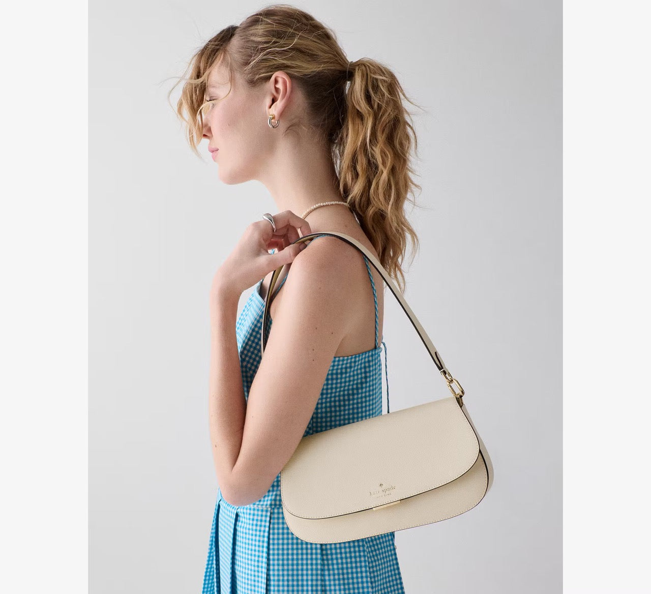 [WEB EXCUSIVE][READY STOCK MY] Kate Spade Quinn Shoulder Bag in Cashew Milk (KN644)