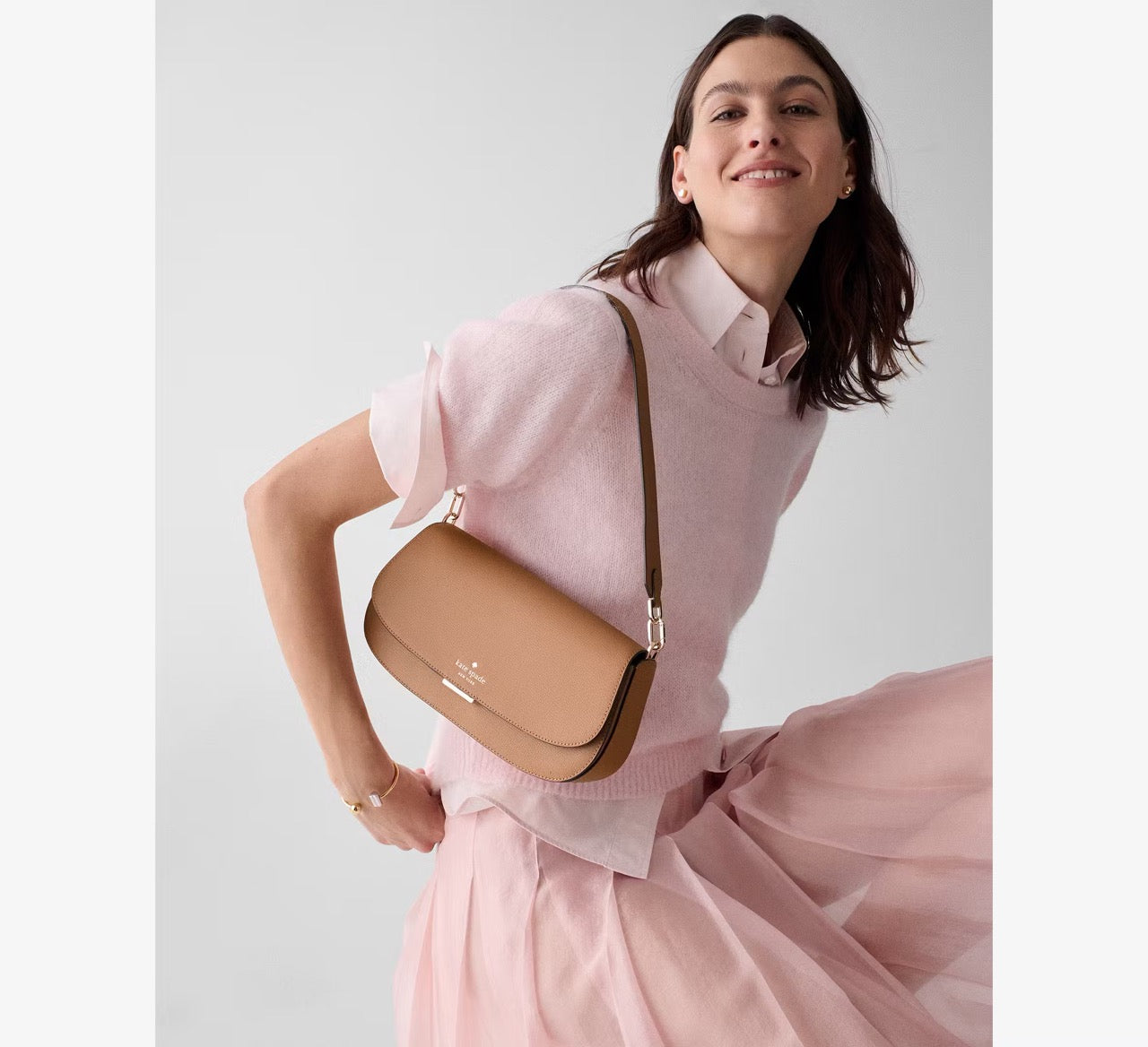 [WEB EXCLUSIVE][READY STOCK MY] Kate Spade Quinn Shoulder Bag in Tuscan Brown (KN644)