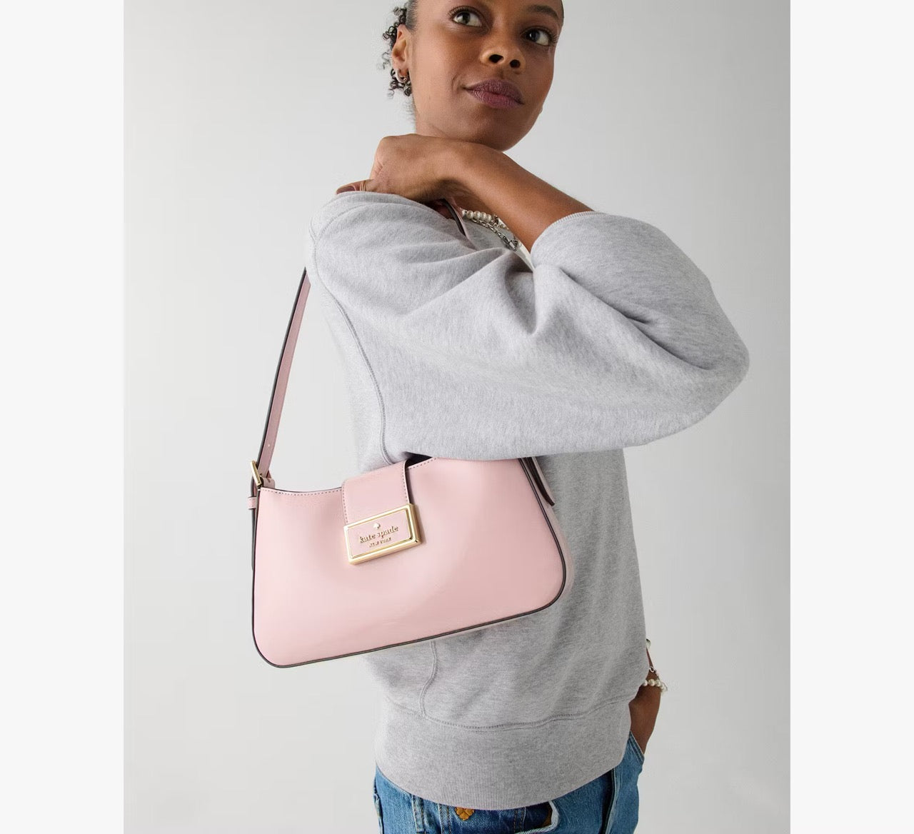 [READY STOCK MY] Kate Spade Reegan Patent Fabric Small Shoulder Bag in Tutu Pink (KF530)