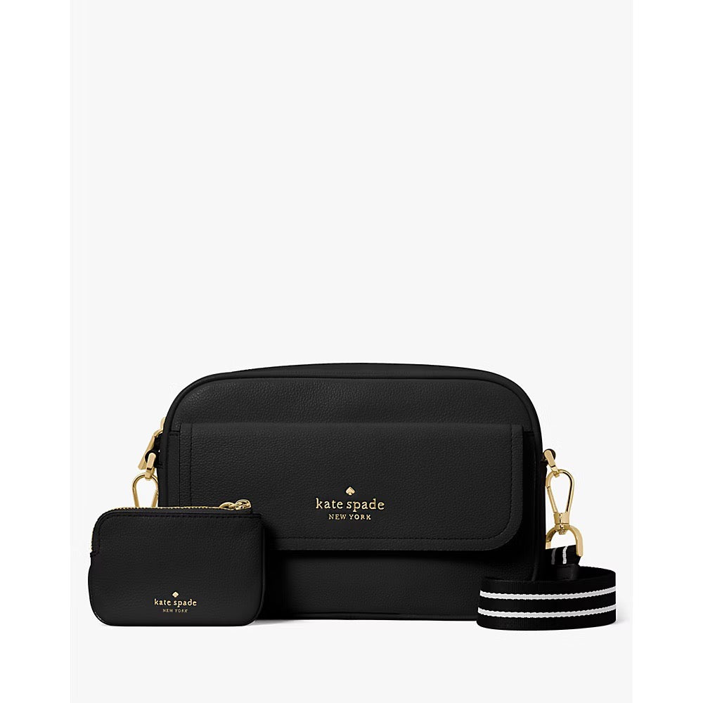 Kate Spade Rosie Pebbled Leather Flap Camera Bag in Black (K6057)