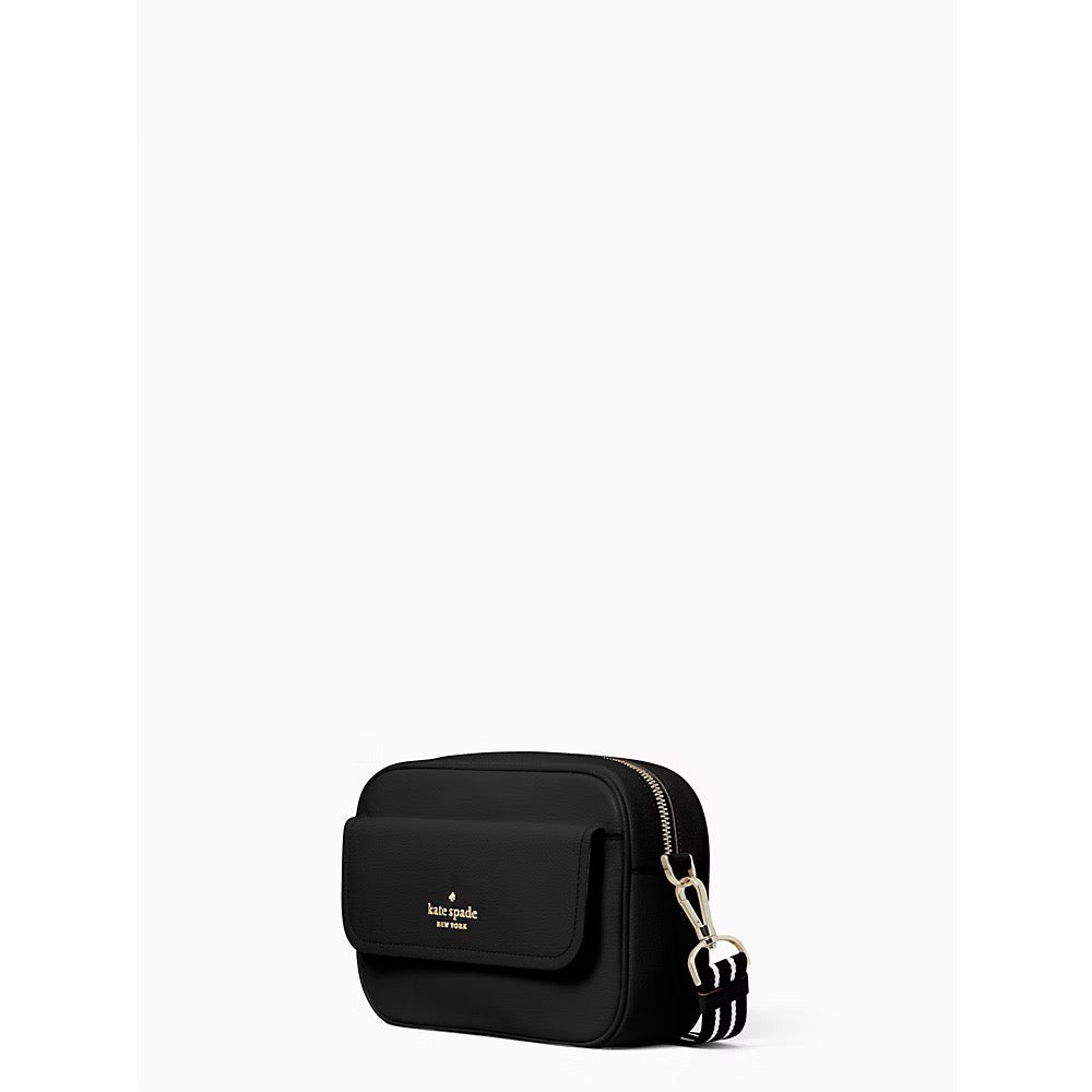 Kate Spade Rosie Pebbled Leather Flap Camera Bag in Black (K6057)