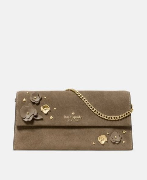 [WEB EXCLUSIVE][INCOMING ETA 30 DAYS] Kate Spade Scarlett Wallet On Chain in Driftwood (KQ666)