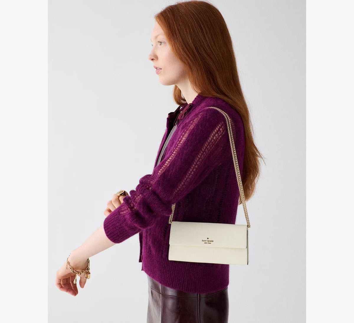 [INCOMING ETA 30 DAYS] Kate Spade Scarlett Wallet On Chain in Meringue (KP359)