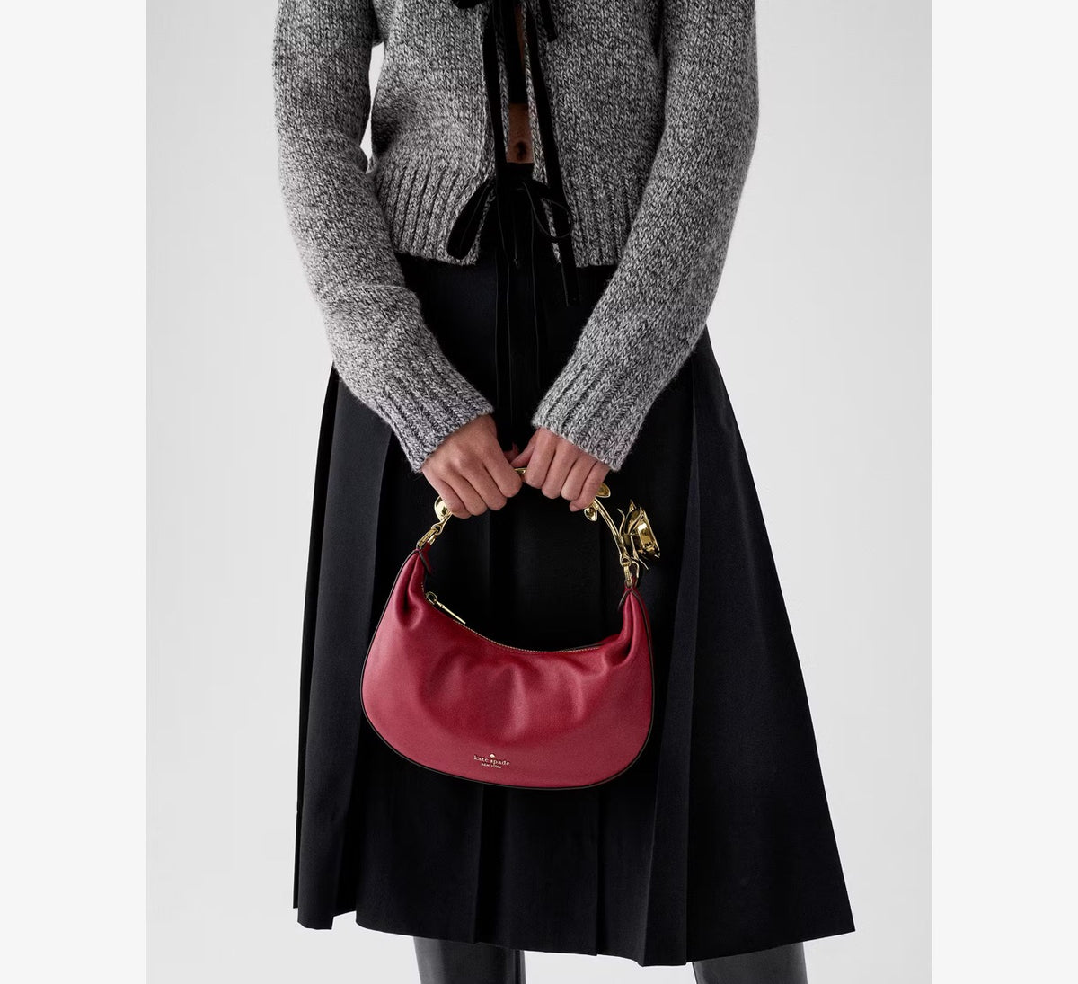 [WEB EXCLUSIVE][READY STOCK MY] Kate Spade Selene Metal Floral Handle Bag in Red Jam (KP884)
