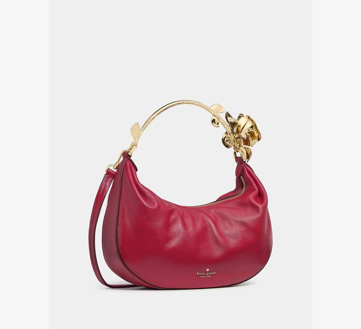 [WEB EXCLUSIVE][READY STOCK MY] Kate Spade Selene Metal Floral Handle Bag in Red Jam (KP884)