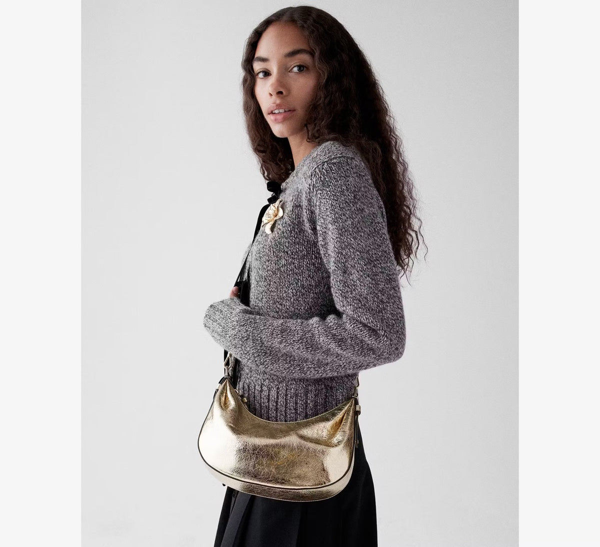 [READY STOCK MY] Kate Spade Selene Metallic Shoulder Bag in Gold (KP885)