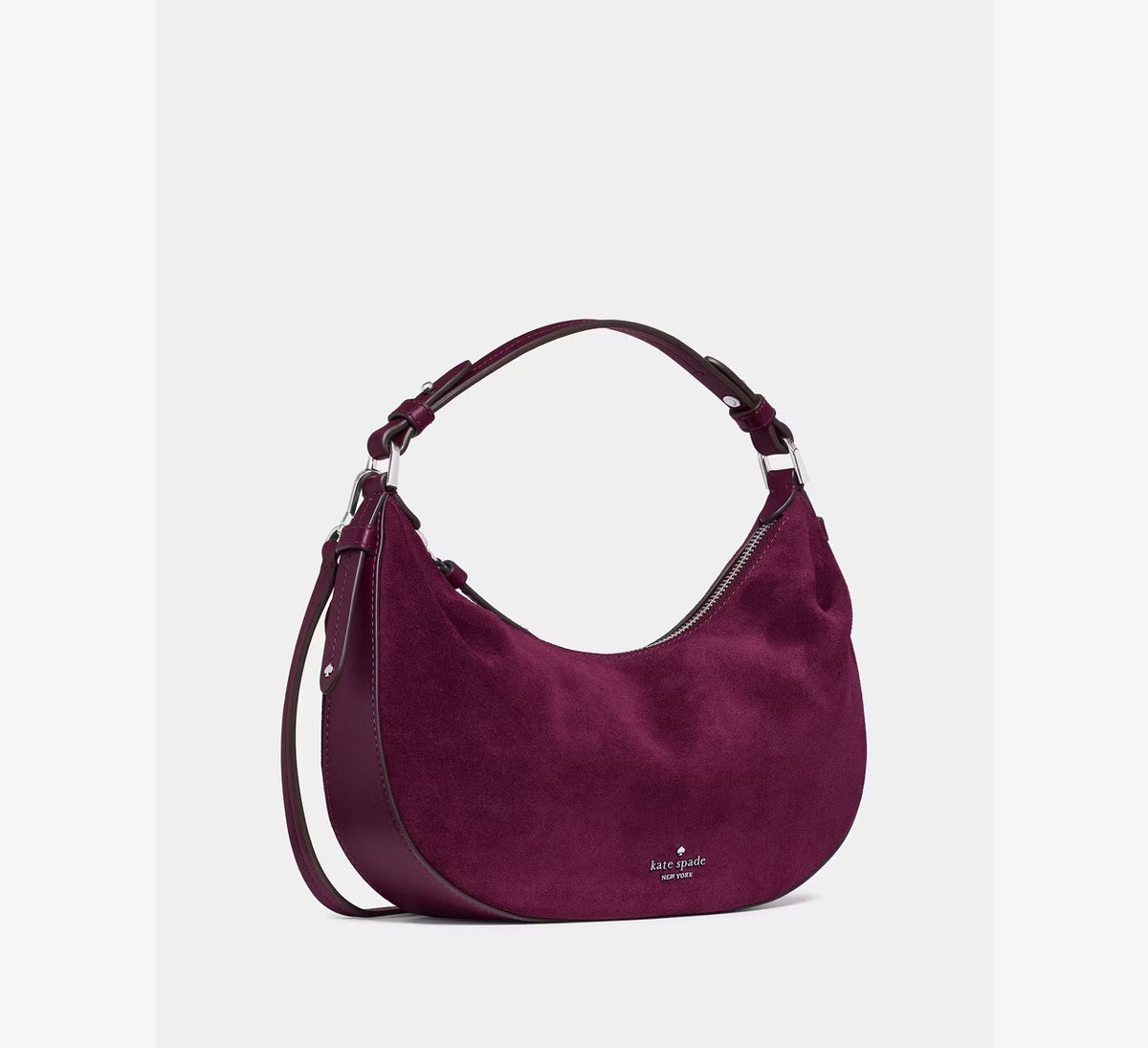 [READY STOCK MY] Kate Spade Selene Suede Shoulder Bag in Deep Cherry (KP282)