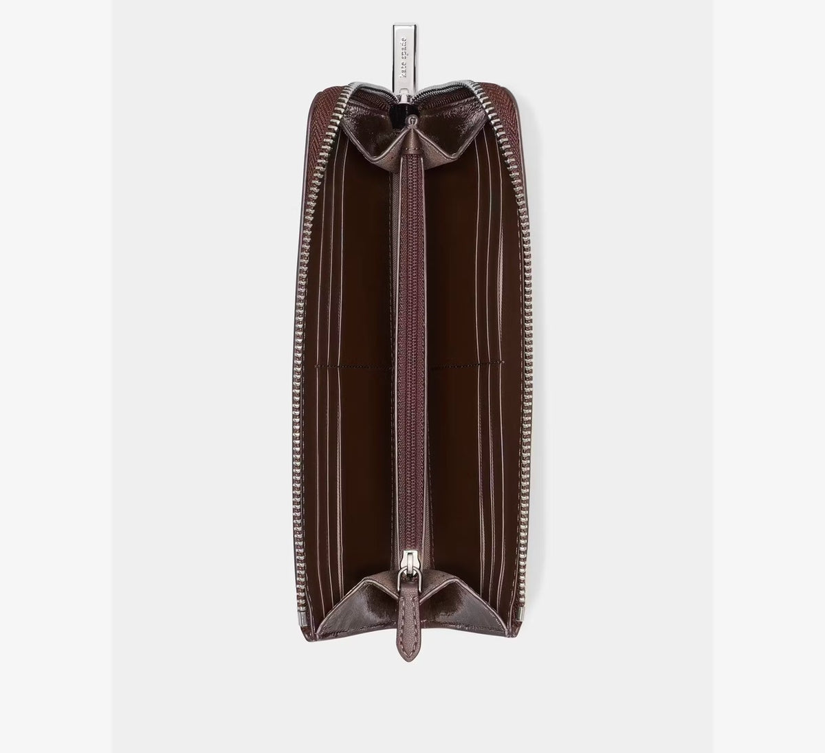 [WEB EXCLUSIVE][READY STOCK MY] Kate Spade Shiny Leather Large Slim L-zip Wallet in Hot Fudge (KP358)