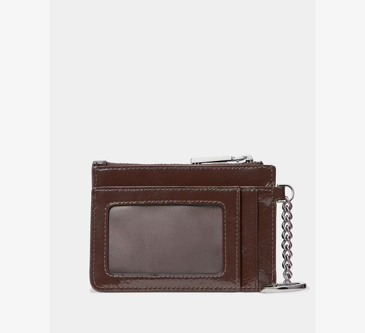 [WEB EXCLUSIVE][READY STOCK MY] Kate Spade Shiny Quilted Key Ring Card Holder in Hot Fudge (KP348)
