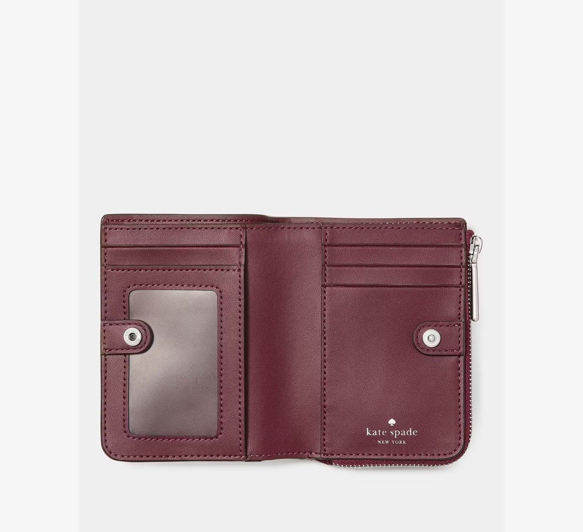 [INCOMING ETA 30 DAYS] Kate Spade Shiny Quilted Small L-zip Wallet in Grenache (KP306)