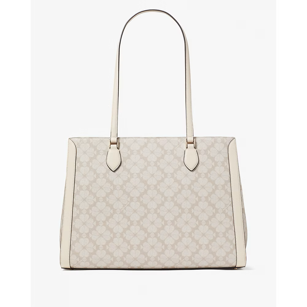 [INCOMING ETA 30 DAYS] Kate Spade Signature Spade Flower East West Large Laptop Tote In Dark Beige Multi (KI791)