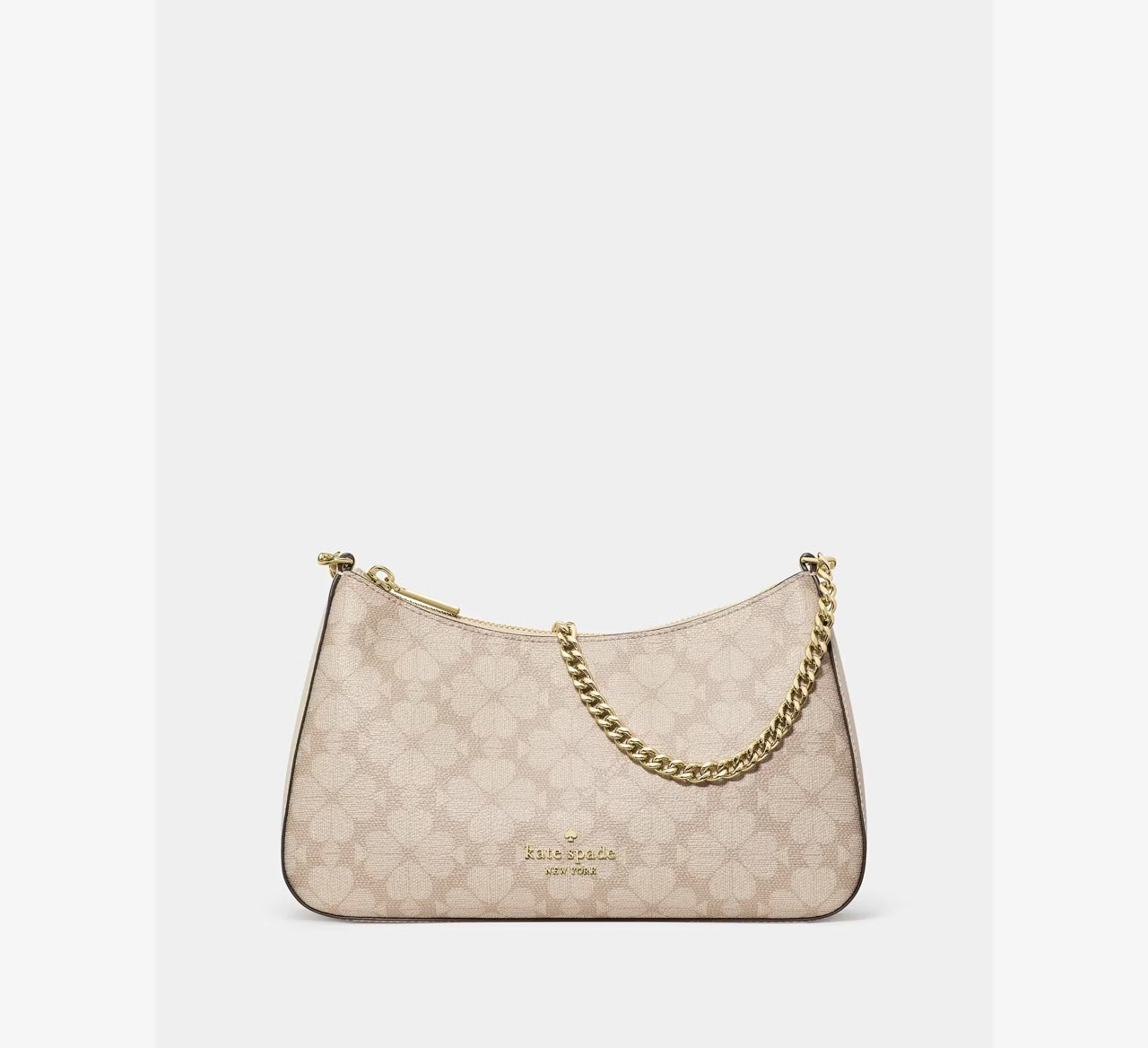 [READY STOCK MY] Kate Spade Signature Spade Flower Medium Convertible Crossbody in Dark Beige Moon Dust (KI381)