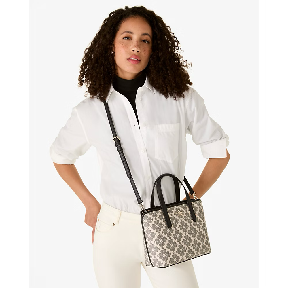 [READY STOCK MY] Kate Spade Signature Spade Flower Small Tote in Black Multi (KH425)