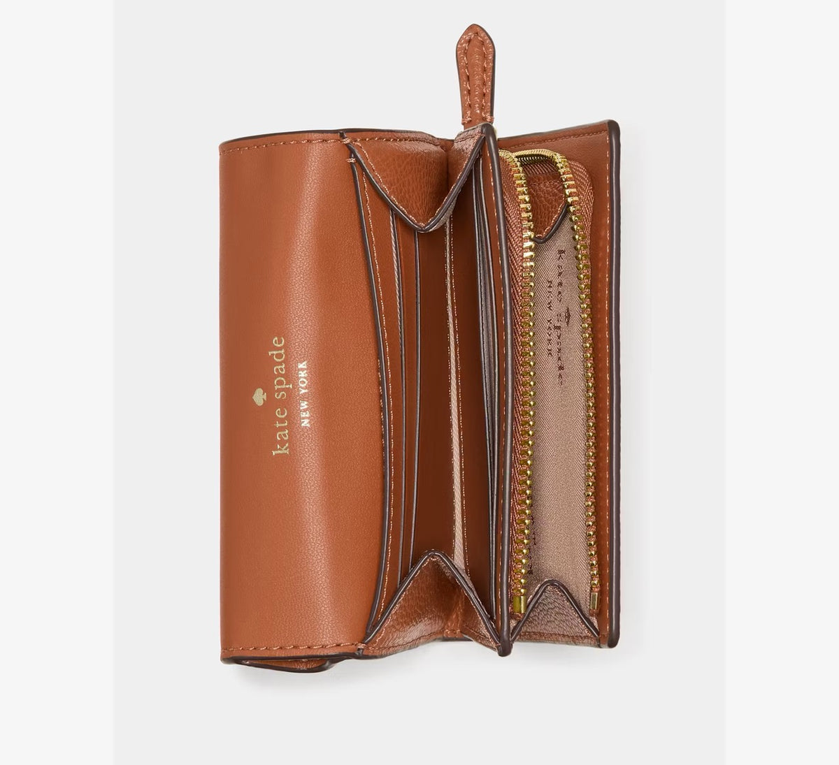 [WEB EXCLUSIVE][READY STOCK MY] Kate Spade Small L-zip Flap Wallet in Warm Ginger (KP328)