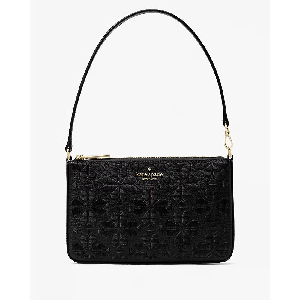 [READY STOCK MY] Kate Spade Spade Flower Embroidered Convertible Wristlet in Black (KL898)