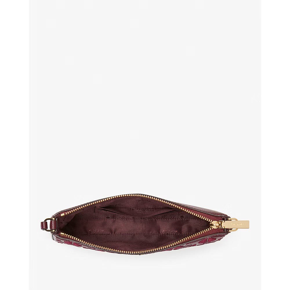 [INCOMING ETA 30 DAYS] Kate Spade Spade Flower Embroidered Convertible Wristlet in Dark Merlot (KL898)