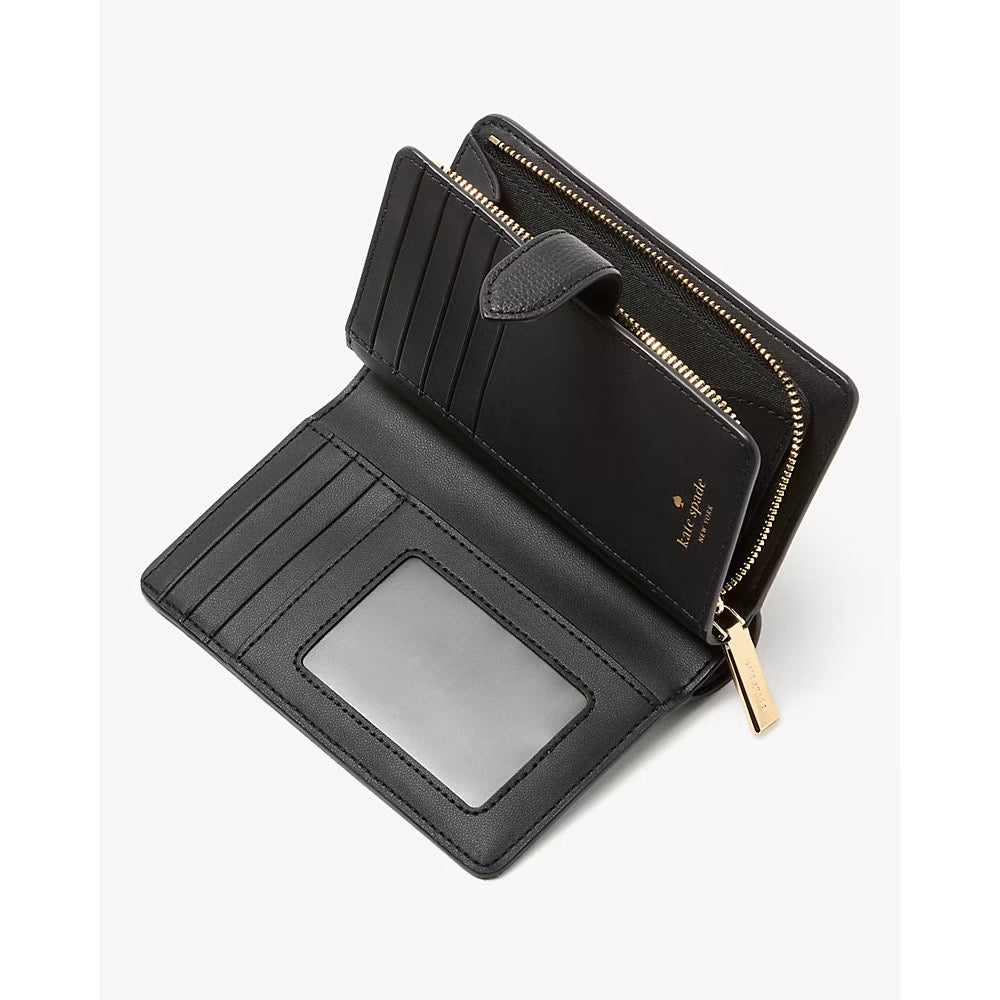 [INCOMING ETA 30 DAYS] Kate Spade Spade Flower Embroidered Medium Bifold Wallet in Black (KL899)