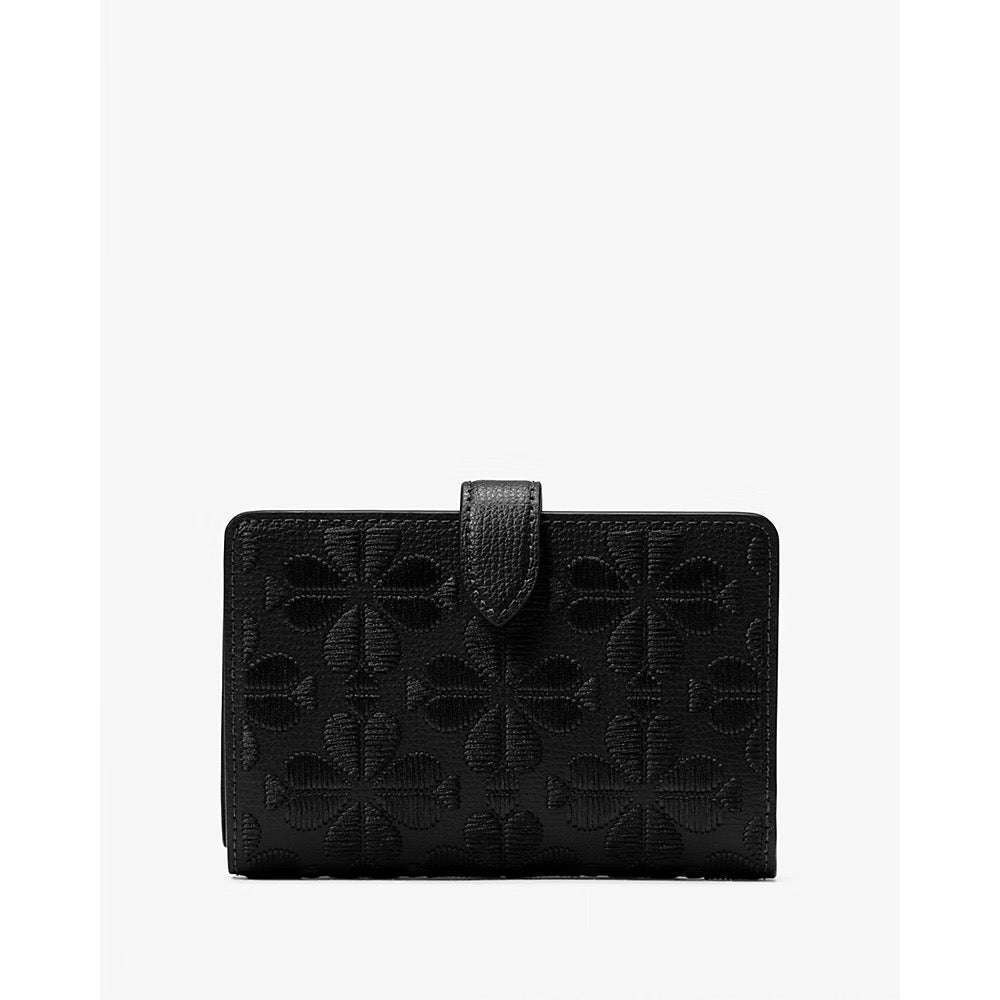 [INCOMING ETA 30 DAYS] Kate Spade Spade Flower Embroidered Medium Bifold Wallet in Black (KL899)