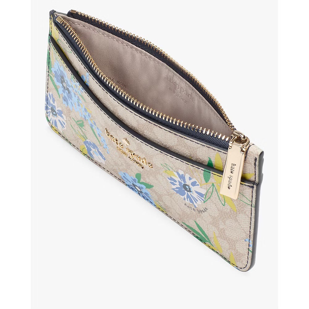 [READY STOCK MY] Kate Spade Spade Flower Floral Large Slim Card Holder in Blazer Blue (KK913)