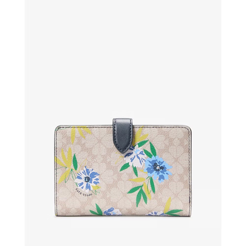 [READY STOCK MY] Kate Spade Spade Flower Floral Medium Bifold Wallet in Blazer Blue (KK912)