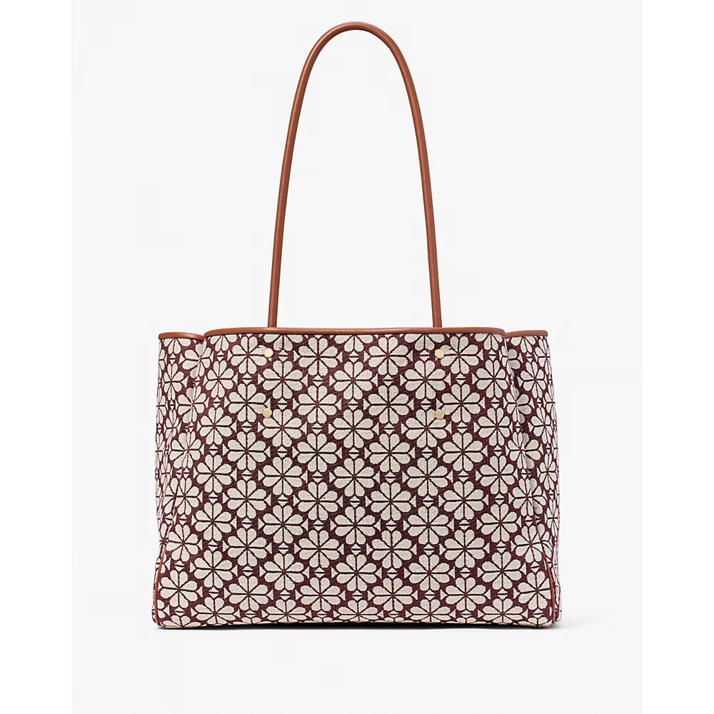 [READY STOCK MY] Kate Spade Spade Flower Jacquard Large Everything Tote in Burgundy Multi (KK609)