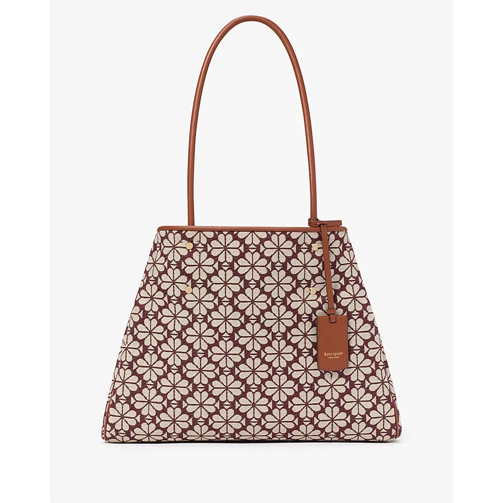 [READY STOCK MY] Kate Spade Spade Flower Jacquard Large Everything Tote in Burgundy Multi (KK609)