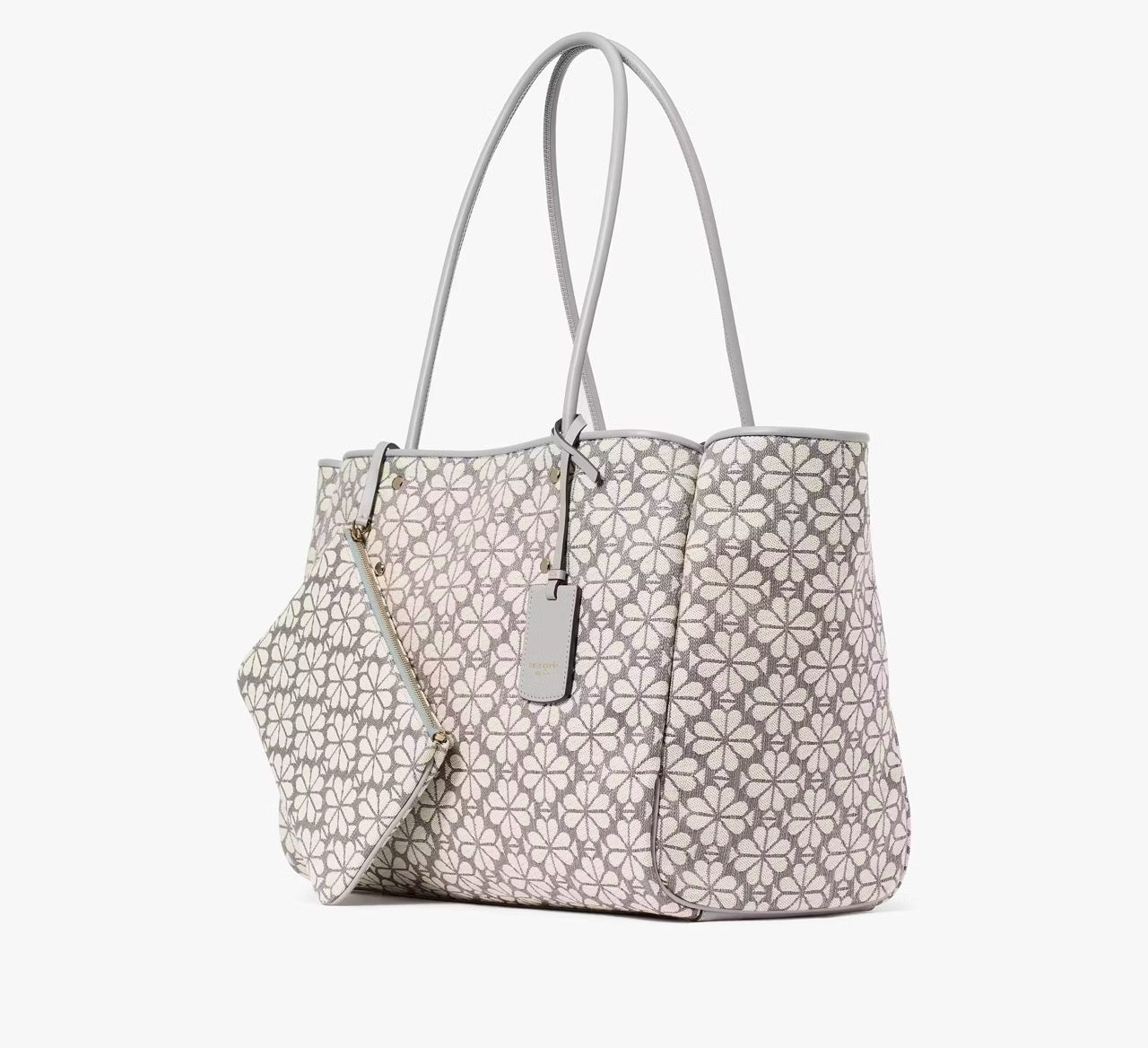 [READY STOCK MY] Kate Spade Spade Flower Jacquard Large Everything Tote in Grey Multi (KK609)