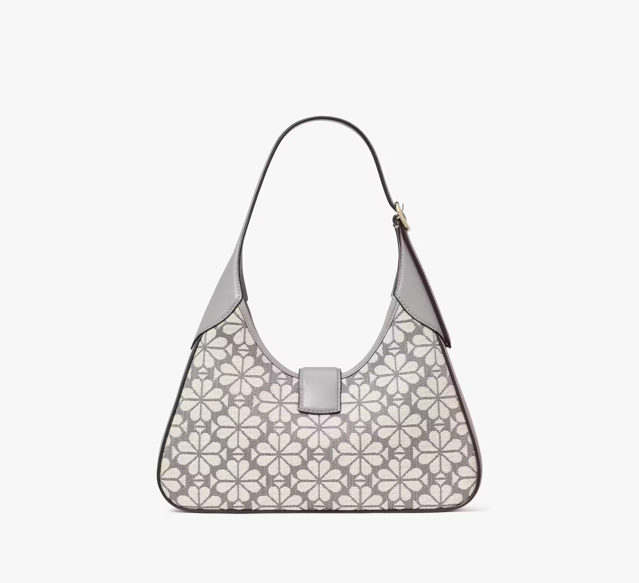 [READY STOCK MY] Kate Spade Spade Flower Jacquard Nouveau Small Shoulder Bag in Grey Multi (KI455)