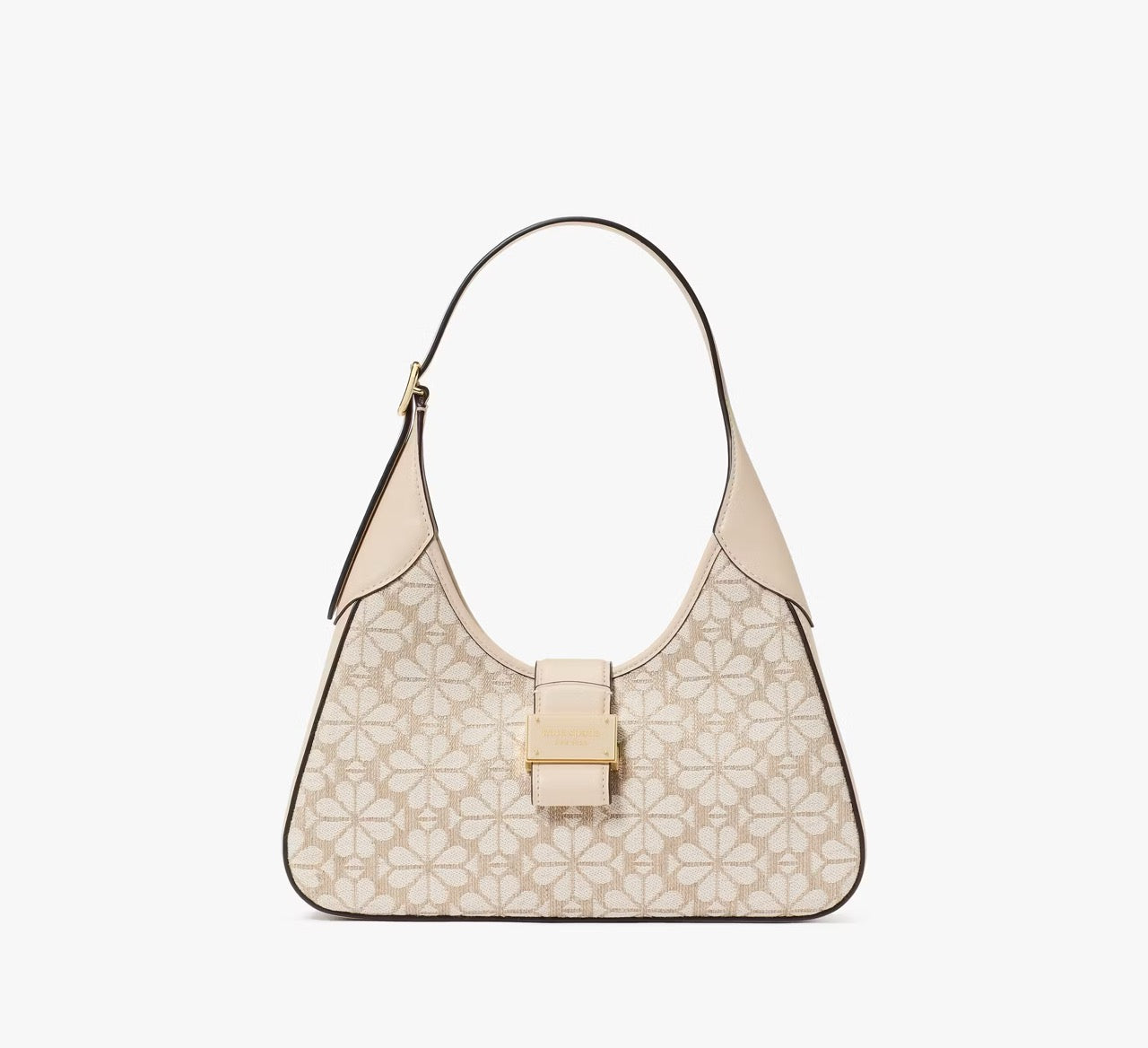 [READY STOCK MY] Kate Spade Spade Flower Jacquard Nouveau Small Shoulder Bag in Natural Multi (KI455)