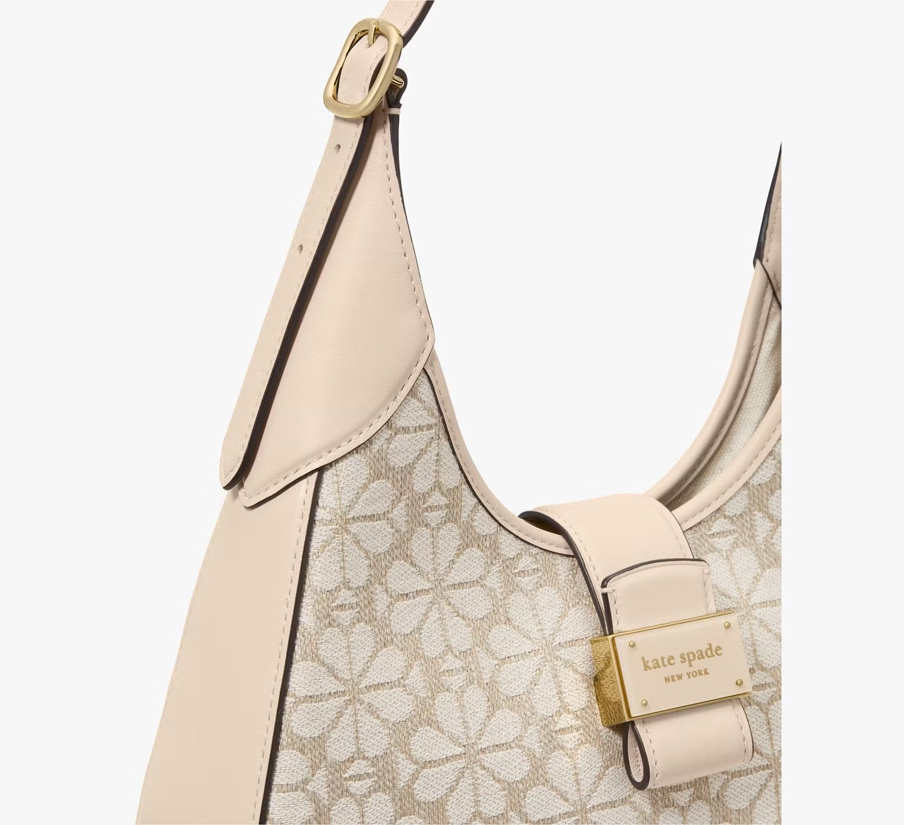 [READY STOCK MY] Kate Spade Spade Flower Jacquard Nouveau Small Shoulder Bag in Natural Multi (KI455)