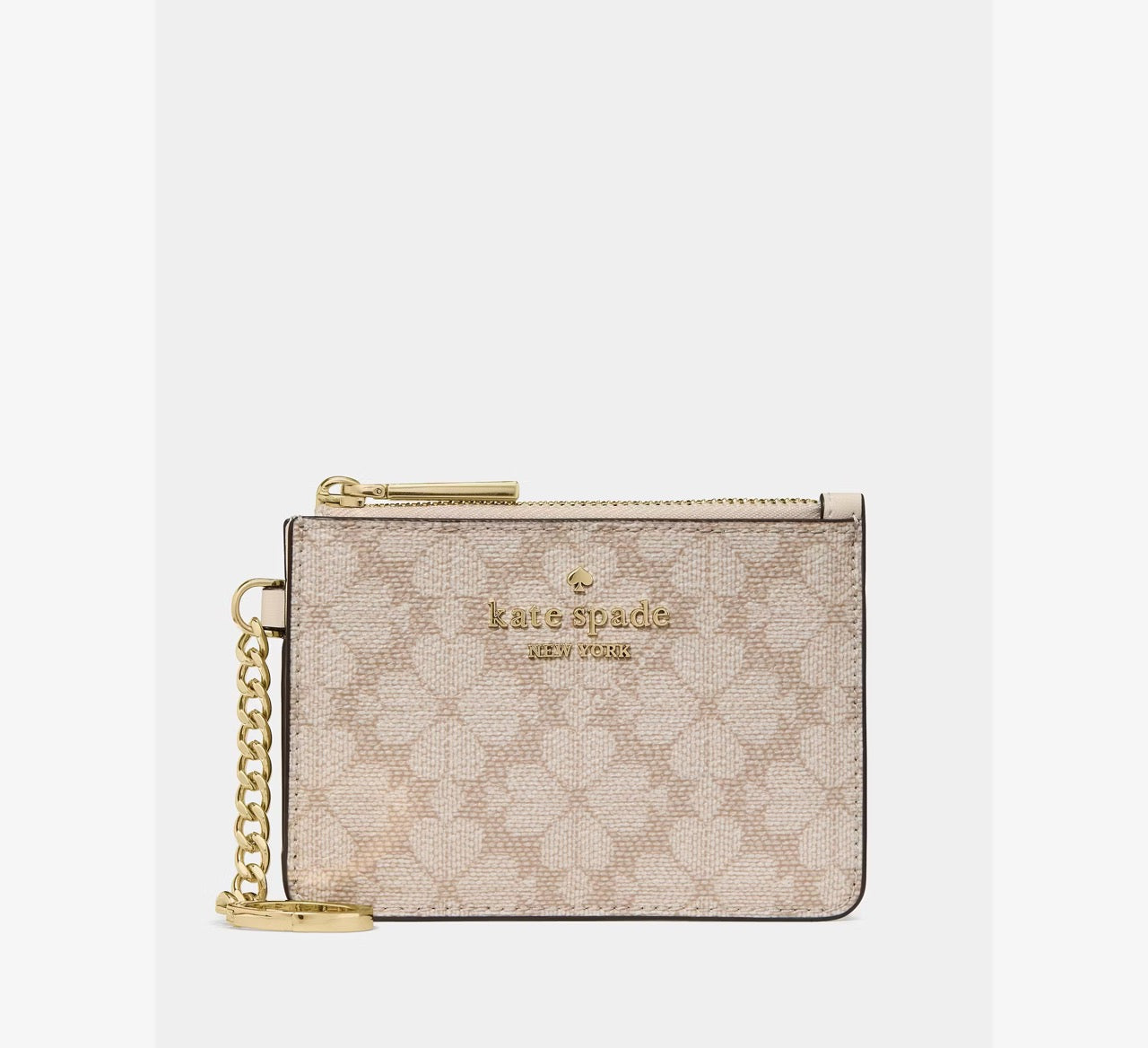 [WEB EXCLUSIVE][READY STOCK MY] Kate Spade Spade Flower Key Ring Card Holder in Dark Beige Moon Dust (KN773)