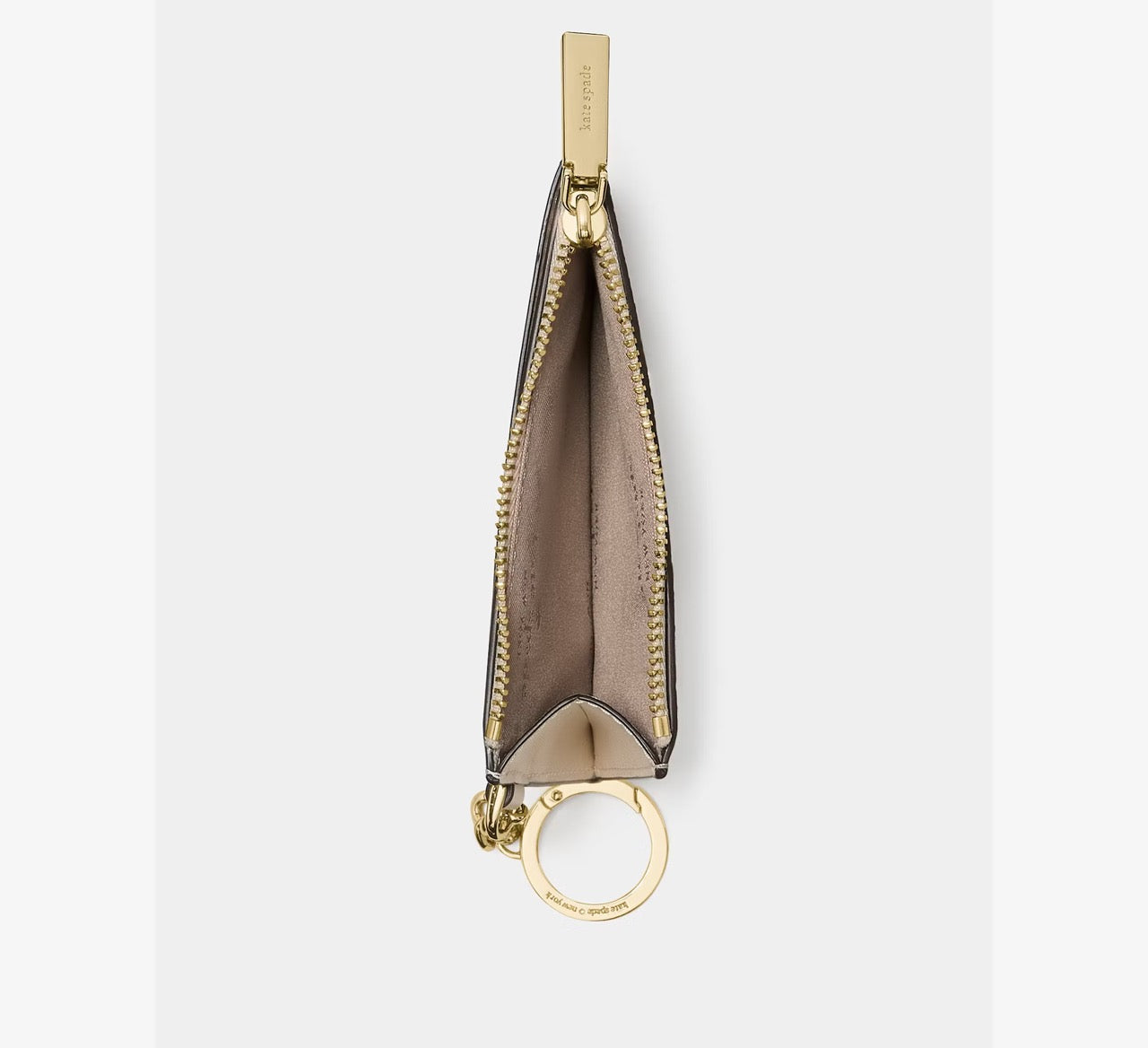[WEB EXCLUSIVE][READY STOCK MY] Kate Spade Spade Flower Key Ring Card Holder in Dark Beige Moon Dust (KN773)