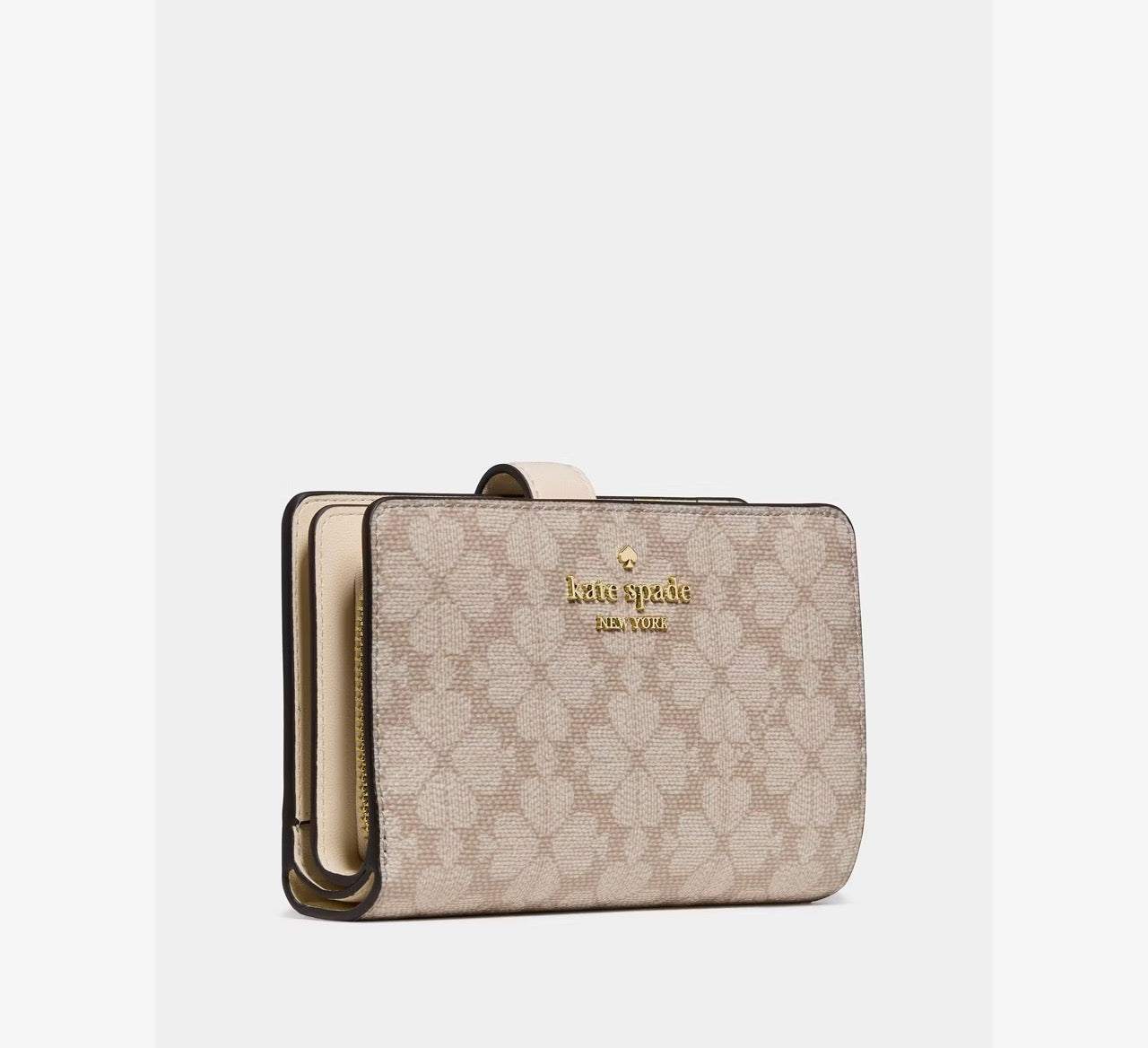 [READY STOCK MY] Kate Spade Spade Flower Medium Bifold Wallet in Dark Beige Multi (KN756)