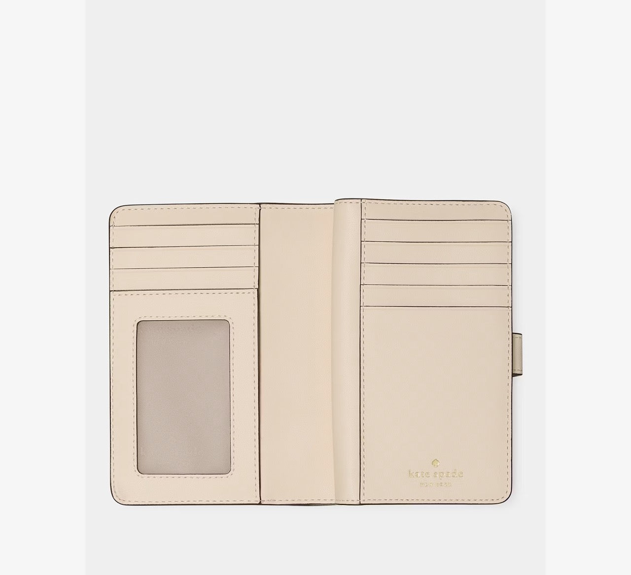 [READY STOCK MY] Kate Spade Spade Flower Medium Bifold Wallet in Dark Beige Multi (KN756)
